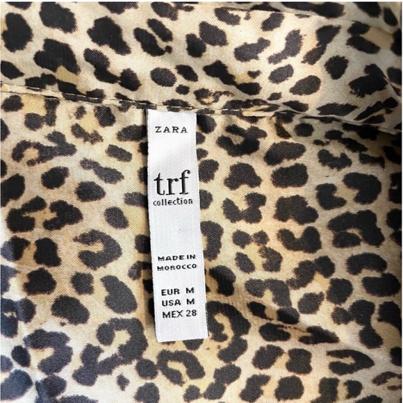 Zara TRF Leopard Animal Print Long Shirt Tunic Satin Mini Dress - Blogger Medium - Picture 8 of 9